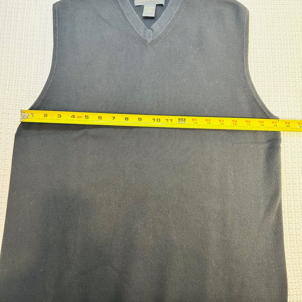 Banana Republic Mens‎ Black V Neck Sleeveless Sweater Vest Cotton Size M classic - Picture 9 of 11